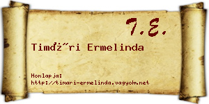 Timári Ermelinda névjegykártya